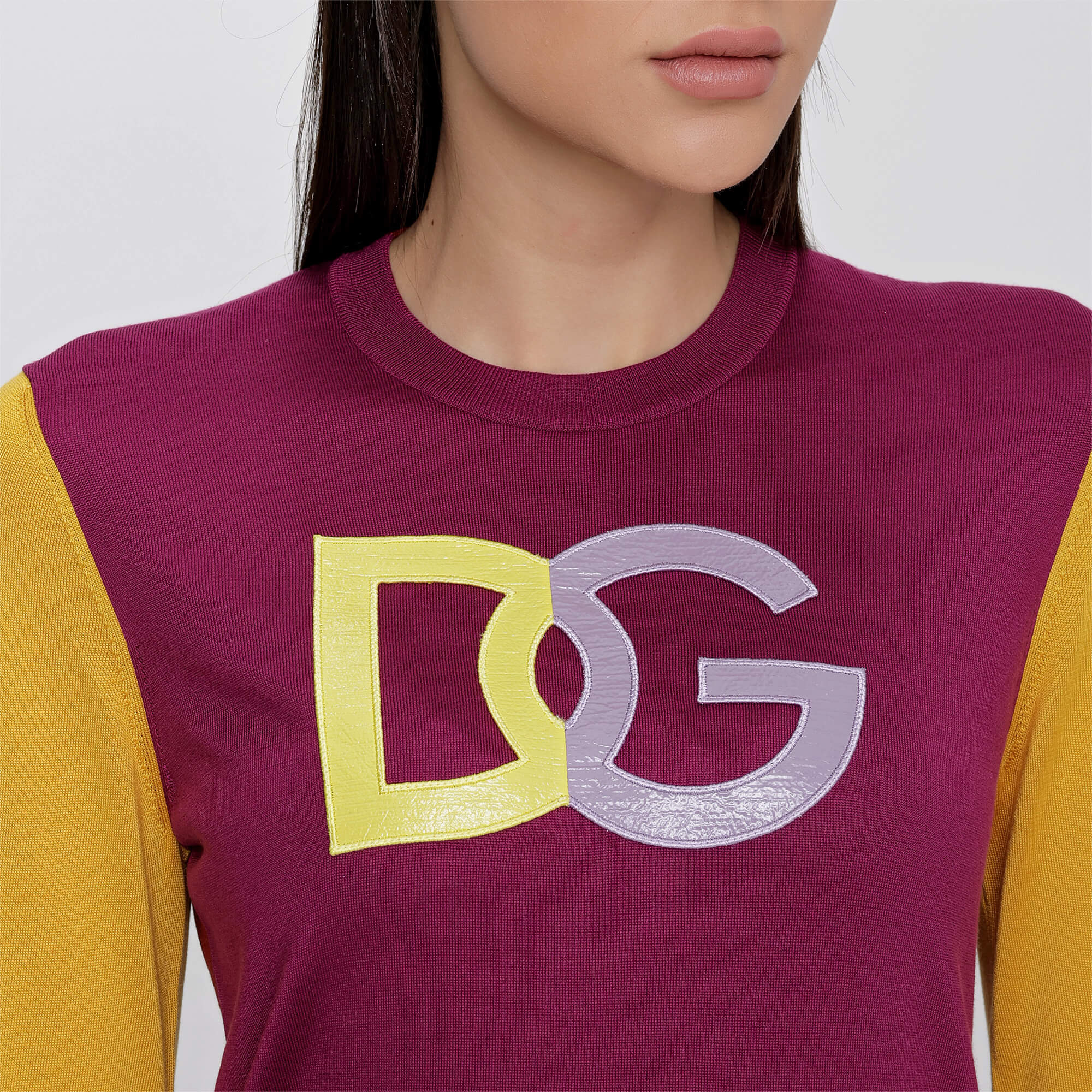 Dolce&Gabbana - Purple&Yellow DG Logo Sweater